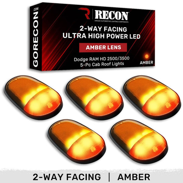 Recon 5 Piece Amber Cab Light Set with Amber Leds - 03-18 Ram 2500/3500