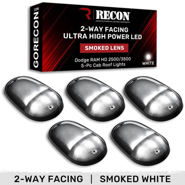 Recon 5 Piece Smoked Cab Light Set with White Leds - 03-18 Ram 2500/3500