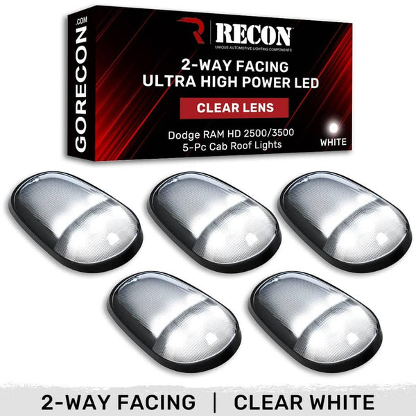 Recon 5 Piece Clear Cab Light Set with White Leds - 03-18 Ram 2500/3500