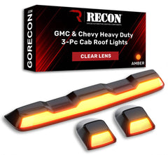 Recon Clear 3-PIECE Cab Lights W/Amber LED Bulbs | 2020-2023 Silverado/Sierra HD