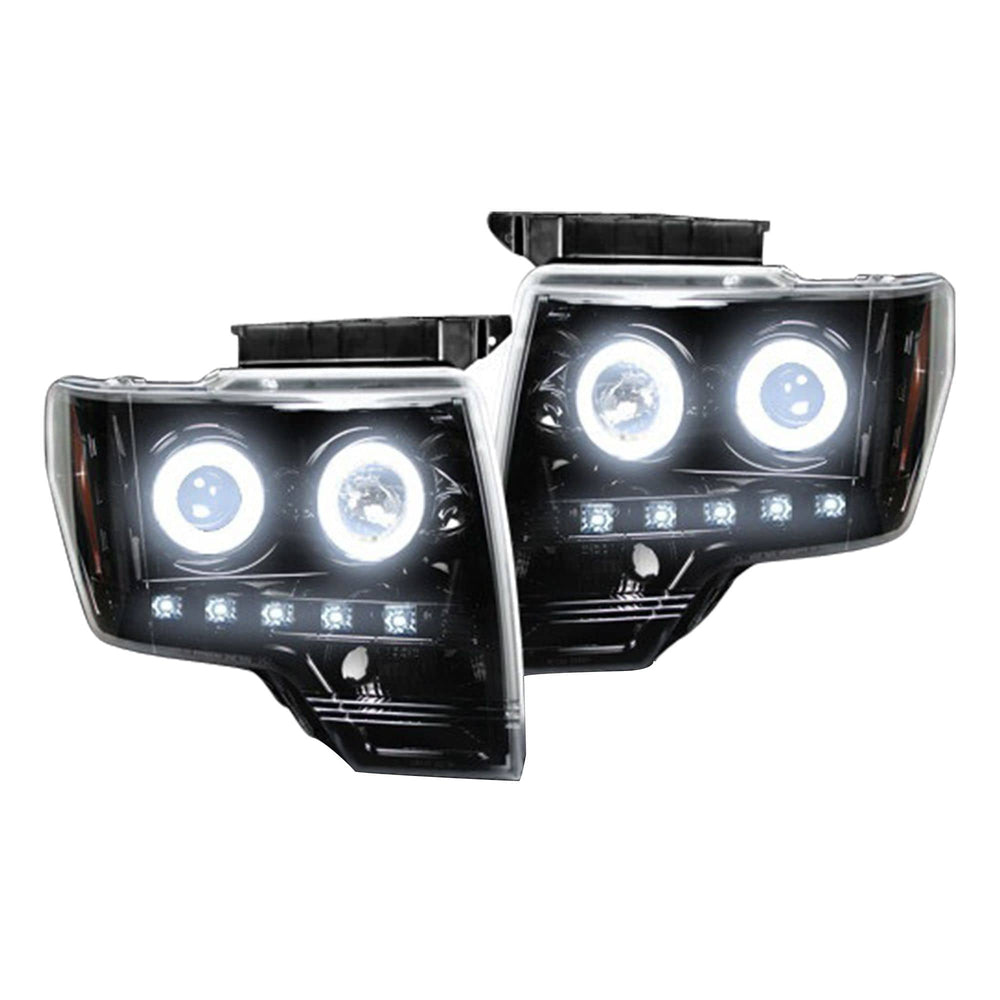 Recon Smoked Projector Headlight - 09-14 F150
