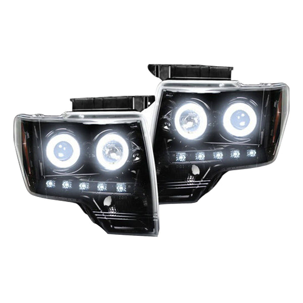 Recon Smoked Projector Headlight - 09-14 F150