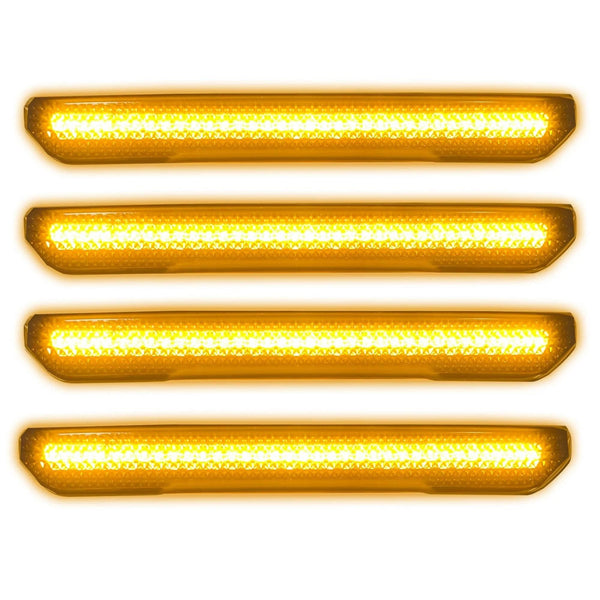 Recon LED Fender Lights - 20-25 Sierra HD - Amber Leds Smoked Lens W/ Black Trim