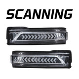 RECON CLEAR LED SIDE MIRROR LENSES W/ WHITE SCANNING LED TURN SIGNALS ; 19-26 RAM 1500 / 19-26 2500/3500