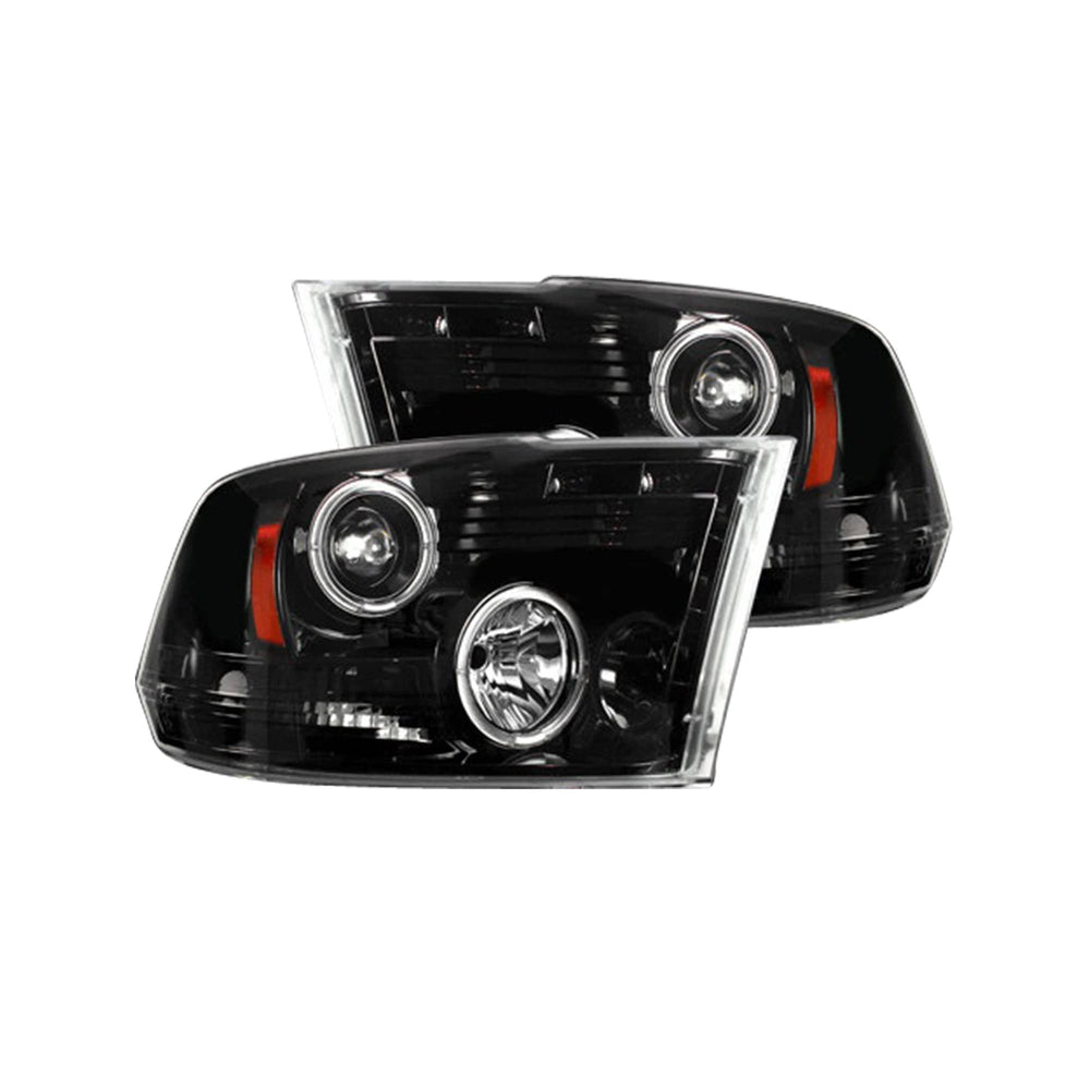 Recon Smoked Projector Headlight - Dodge Ram 09-18 1500/10-18 2500/3500 - Does Not Fit Models with Factory Projector Headlights