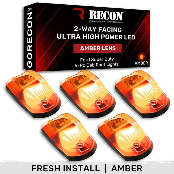Recon 5 Piece Amber Cab Light Set with Amber Leds - 17-26 Super Duty