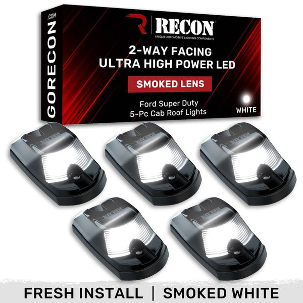Recon 5 Piece Smoked Cab Light Set with White Leds - 17-26 Super Duty