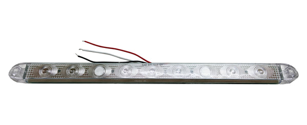 Race Sport 17in Screw Mount High-Powered 9-LED Tail/Brake Light (Clear Outer Lens with RED LED Diodes)