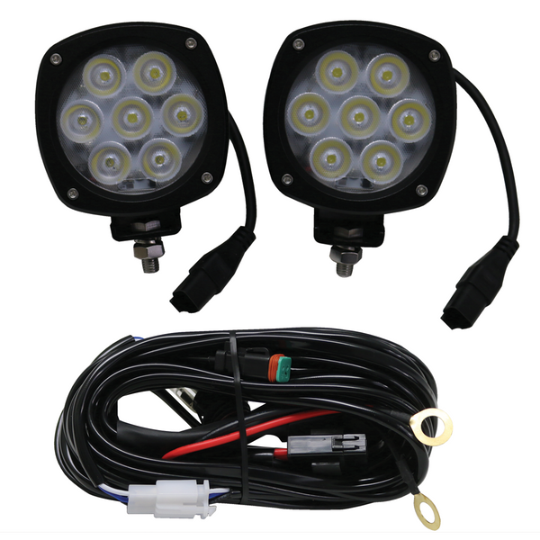 Race Sport Professional Grade HD Series 4.3in Round LED Spot Light (Pair) with Dual Output Harness included