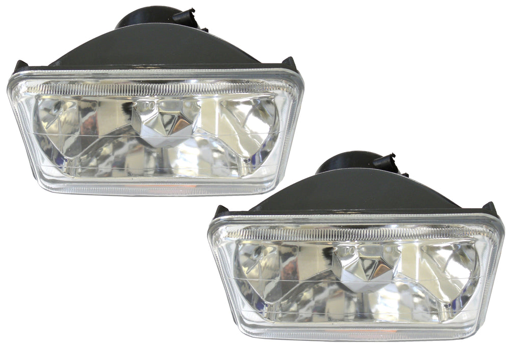 Race Sport 4x6in Diamond Cut Rectangle Headlight Conversion Lens (Pair)