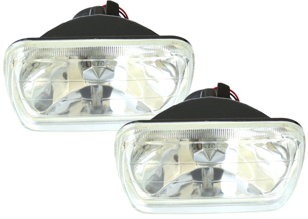 Race Sport 7x6in Diamond Cut Rectangle Headlight Conversion Lens (Pair)