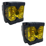 40-Watt LED Auxiliary Cube Light with Amber Side Strobe - Profession Grade with Amber Fog Cutting Lens - Sold in Pairs -