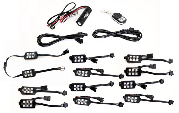 Race Sport Ensemble d'éclairage d'accent RGB multicolore ColorADAPT 12 modules 6SMD avec télécommande