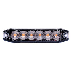 Race Sport WHITE-AMBER Strobe Pro Series 6-LED Ultra thin style marker strobes with stylish clear lens face - Self Strobing pattern settings