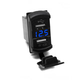 Dual Port USB Rocker Panel sized with Blue voltmeter