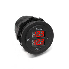 Race Sport Socket Sized Dual DC Volt Meter 10-60V with 2 Digital displays