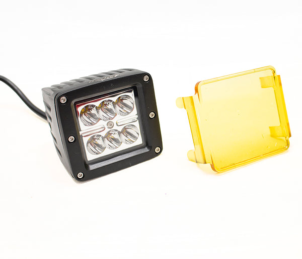 Race Sport Street Series 3x4in 24W 6-LED Cube Spot Light with Optional Amber Cover
