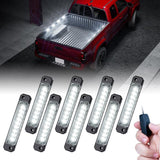 WHITE 72-LED Super-Bright 8-Pod LED Bed Rail Lighting Complete System