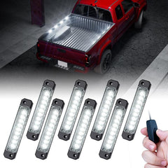 Race Sport WHITE 72-LED Super-Bright 8-Pod LED Bed Rail Lighting Complete System