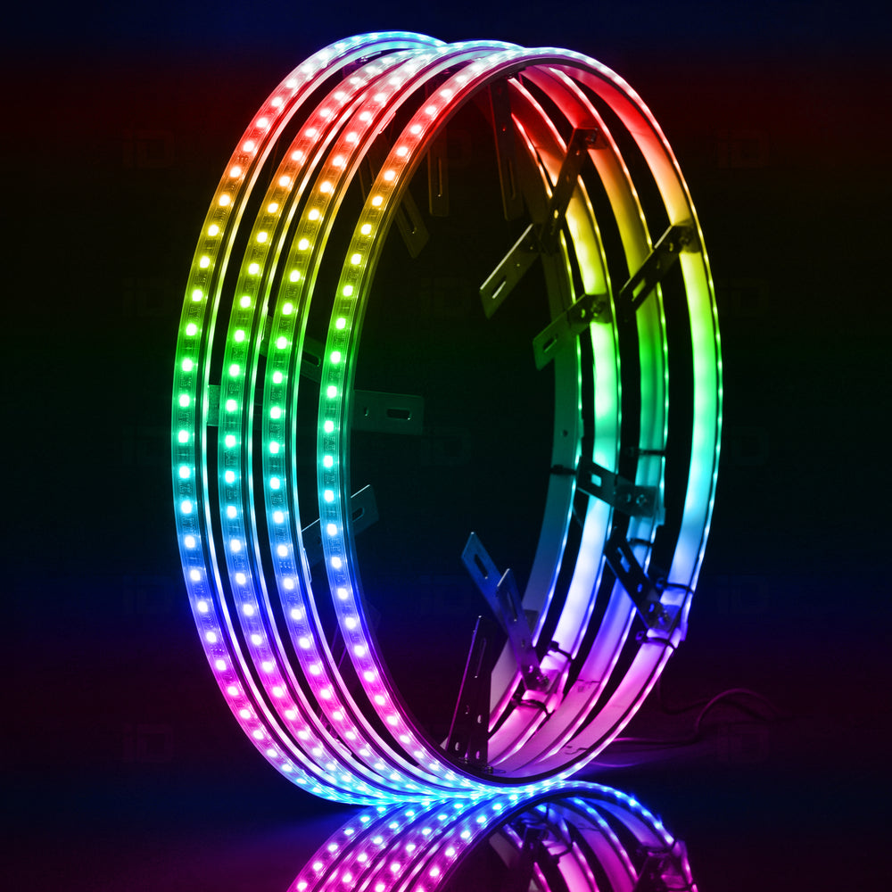 Race Sport ColorSMART Bluetooth Controlled 14inch LED Wheel Light Kits with 16 Million colors with Chasing Functions with Turn and Brake