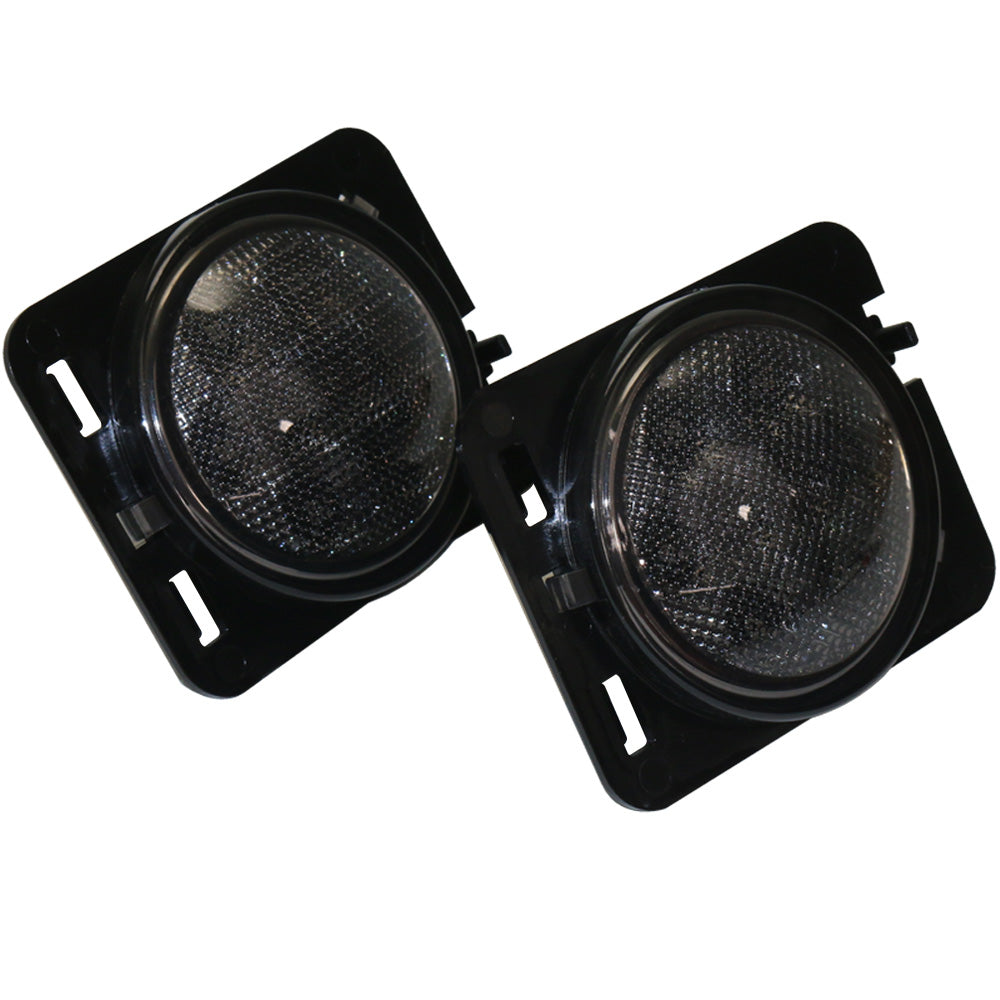 Race Sport 2007-2017 Jeep Wrangler AMBER color Front Side Marker LEDs with black smoked lens (Pair) 4-Watt 80 Lumens