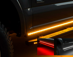 Race Sport 84in Running Board LED Light Kit with Amber Running, White Door Valet - 1007845