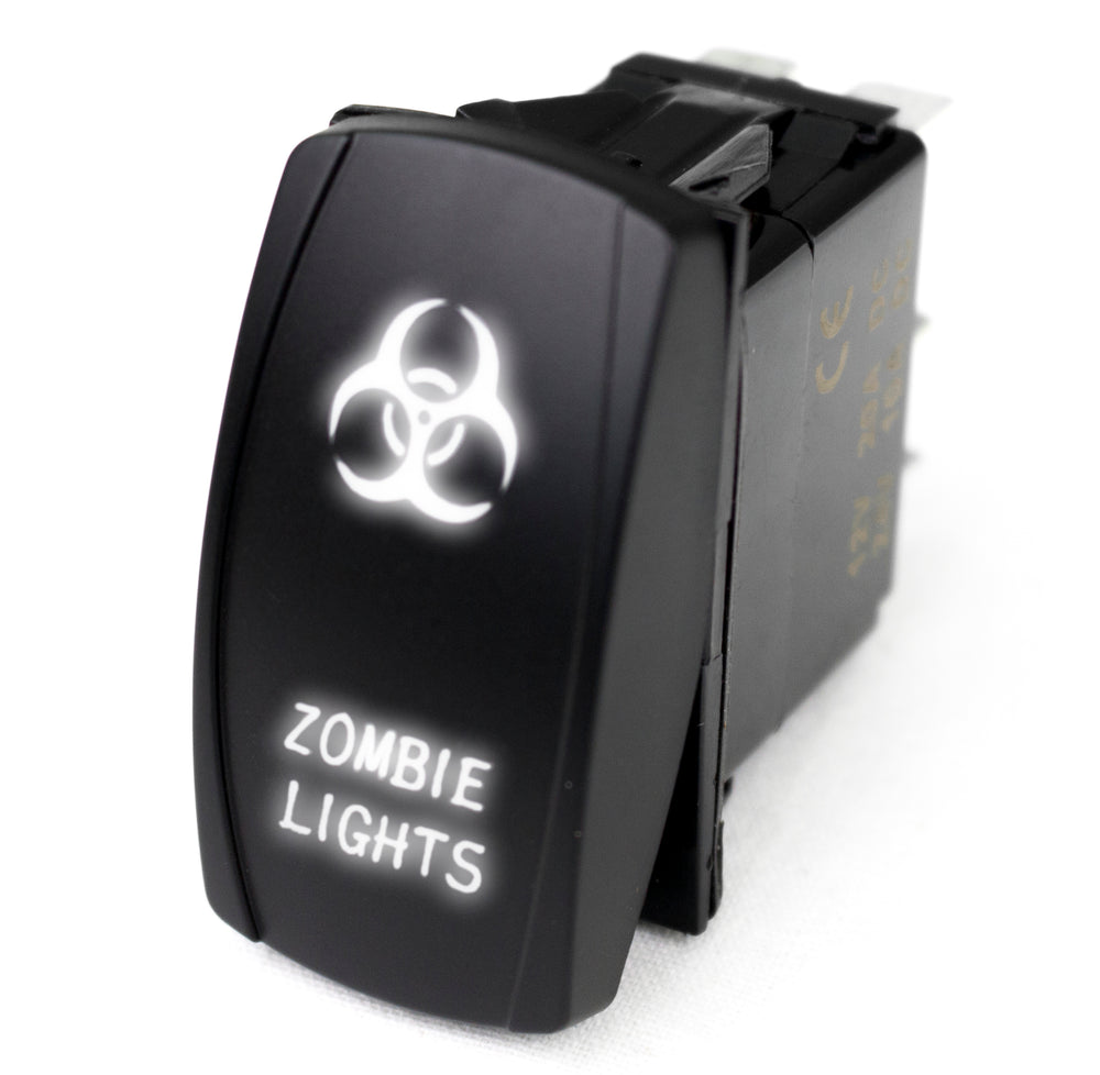 Race Sport LED Rocker Switch w/ White LED Radiance (Zombie Lights)