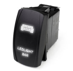 Race Sport LED Rocker Switch w/ White LED Radiance (LED Light Bar) — Blue