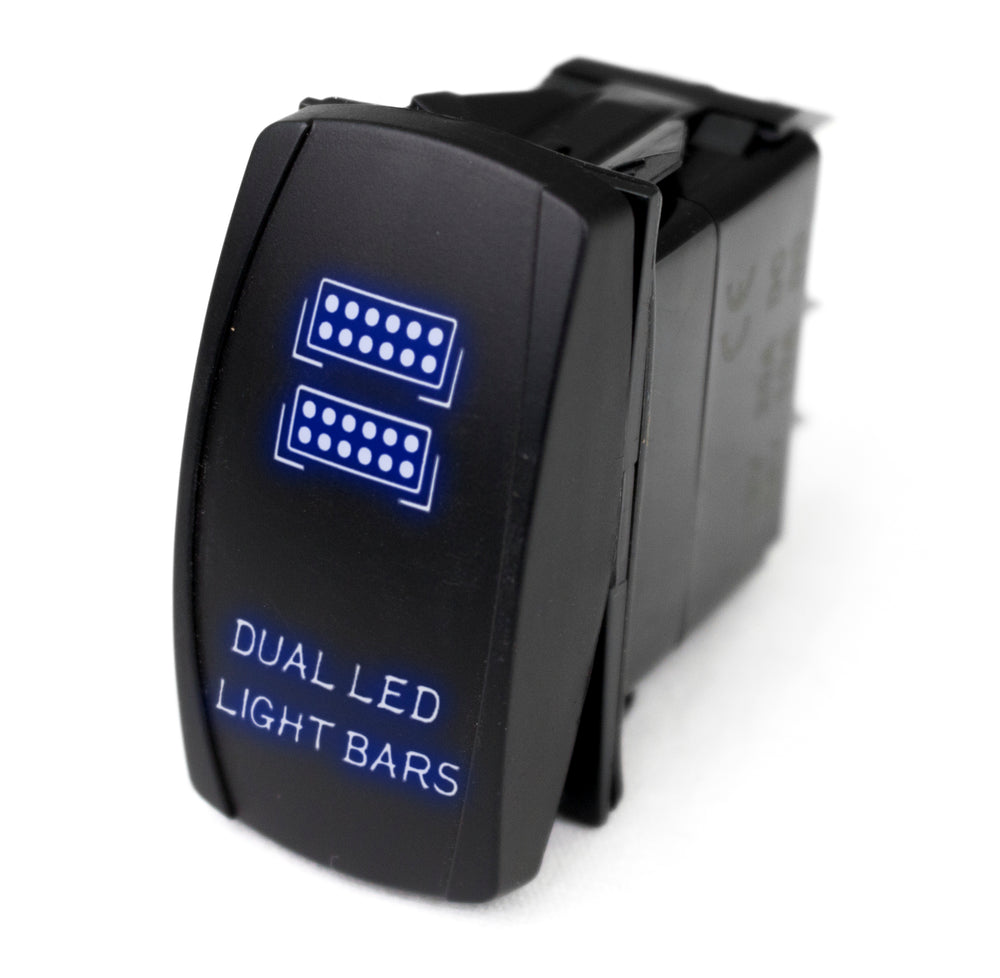 Race Sport LED Rocker Switch w/ Blue LED Radiance (Dual LED Light Bar)