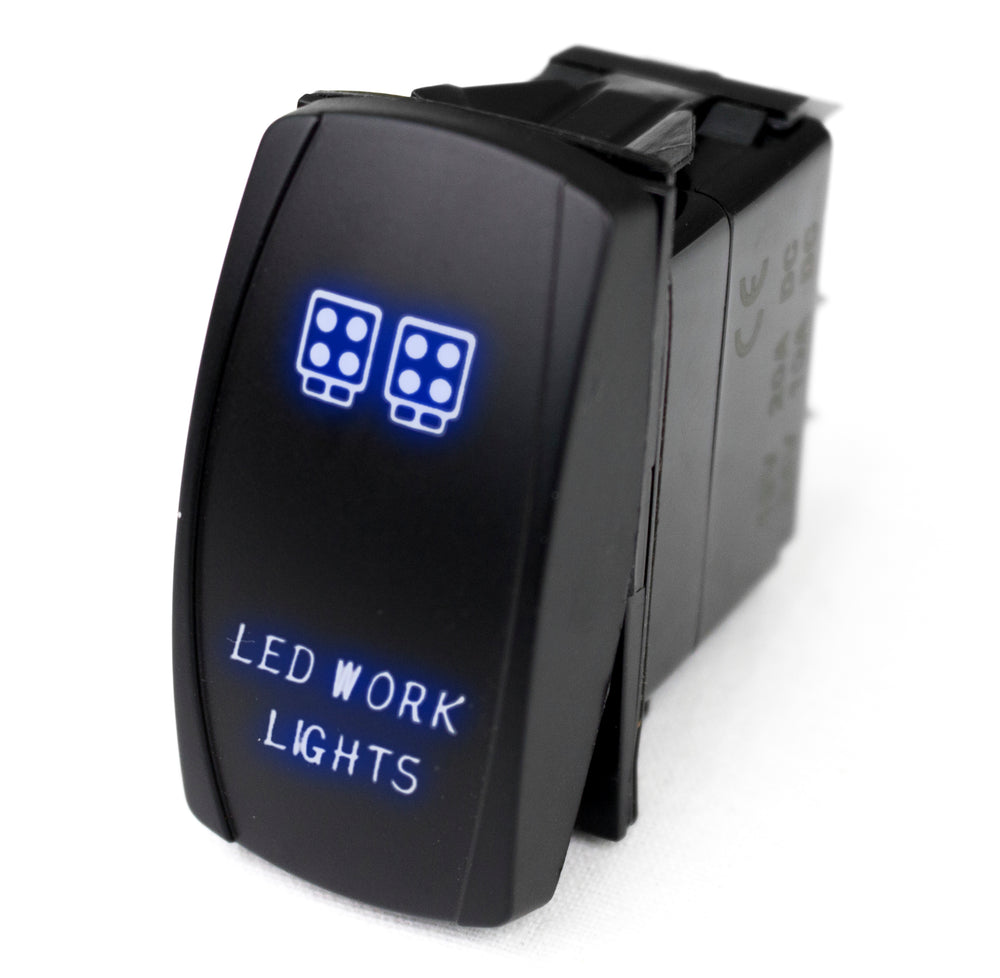 Race Sport LED Rocker Switch w/ Blue LED Radiance (LED Work Lights)
