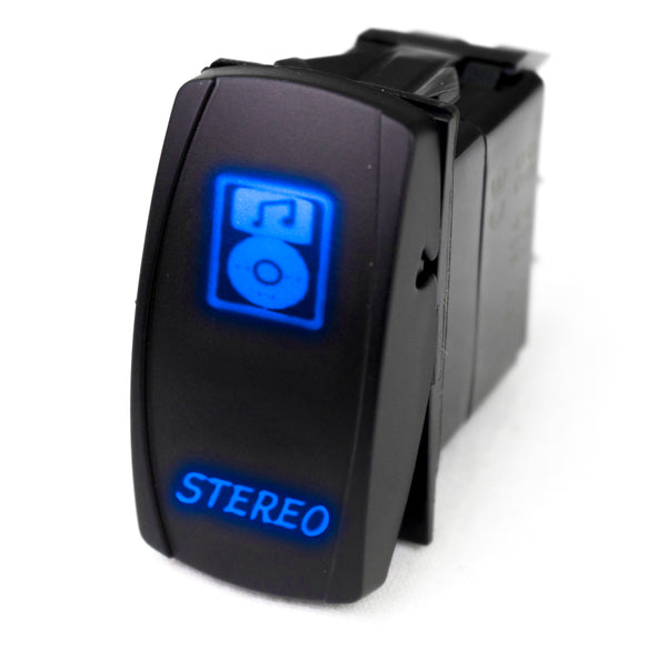Race Sport LED Rocker Switch with BLUE LED Radiance - Stereo