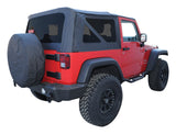 Black OEM Replacement Soft Top for 2007-09 JK Wrangler w/ 2-Full Steel Doors