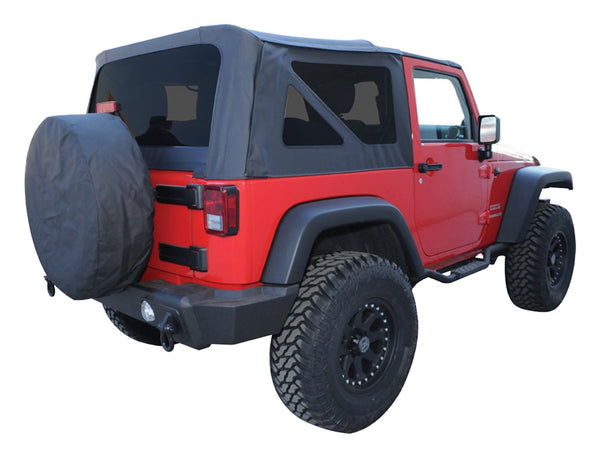 RT Offroad Black OEM Replacement Soft Top for 2007-09 JK Wrangler w/ 2-Full Steel Doors