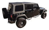 Black OEM Replacement Soft Top for 2007-09 JK Wrangler w/ 4-Full Steel Doors