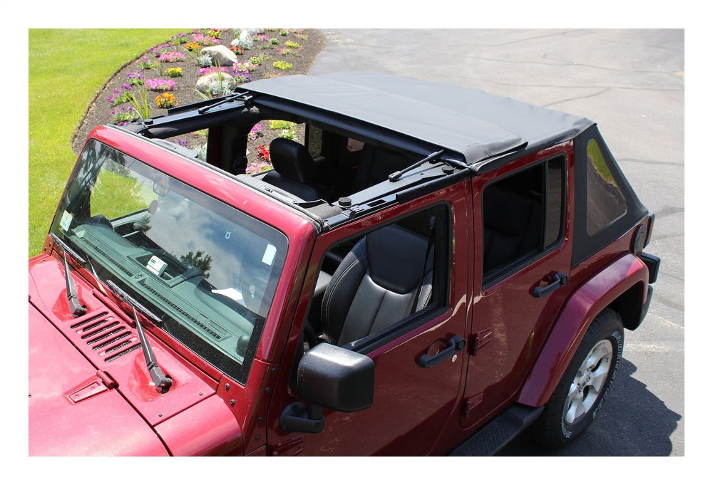 RT Offroad Black Diamond Fold-Back Sunroof Bowless Softop for Jeep JK Wrangler w/ 4-Doors