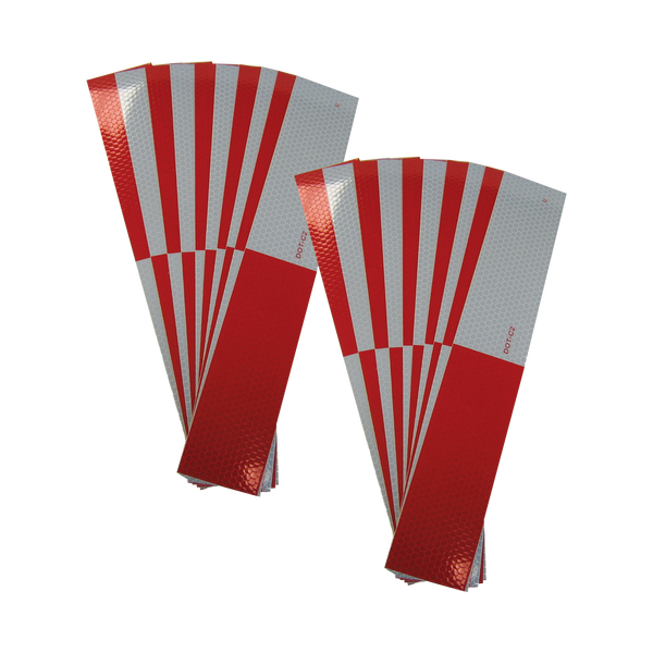 Uni-Bond Lighting (10 Pcs Of 12" Strip) 2" Conspicuity Tape Red/Silver