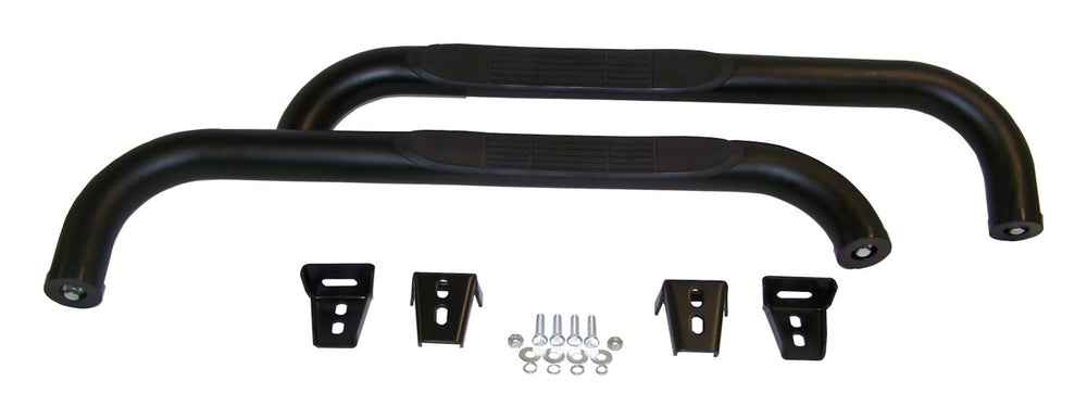 RT Offroad 3" Black Tubular Side Steps for 87-06 Jeep YJ, TJ Wrangler w/o Unlimited