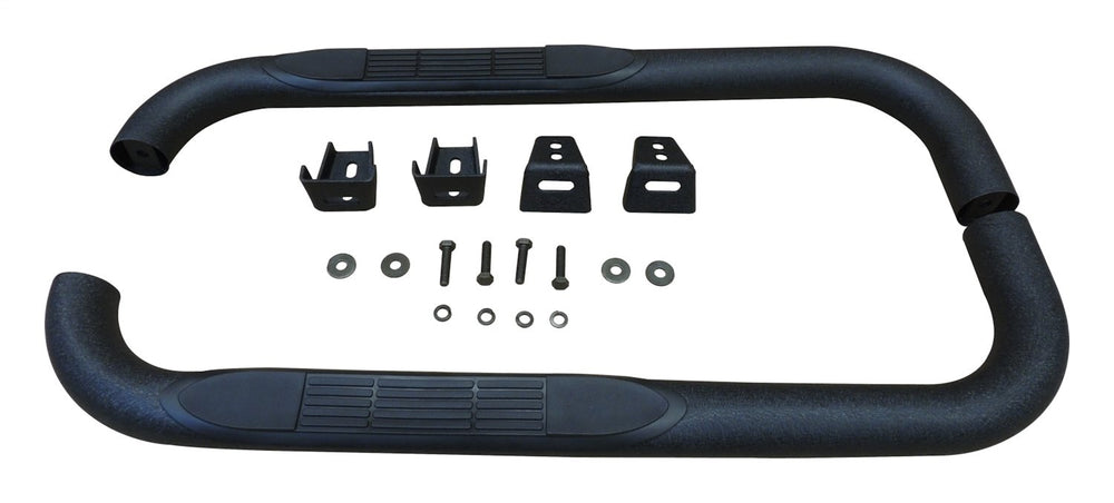 RT Offroad Black Textured 3" Tubular Side Steps for Jeep YJ & TJ Wrangler, Except Unltd TJ