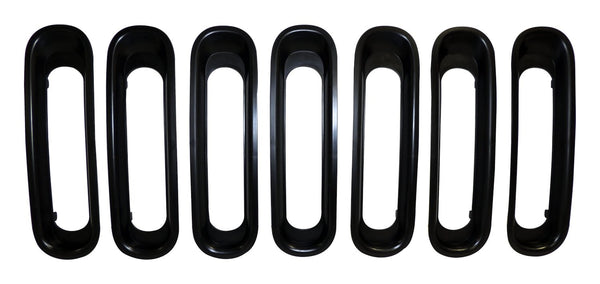 RT Offroad Black Grille Insert Set (Snap-In, Plastic) for 2007-2018 JK Wrangler