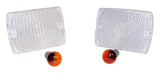 Clear Parking Lamp Set (2) w/ 2 Amber Bulbs for 87-93 Jeep YJ Wrangler
