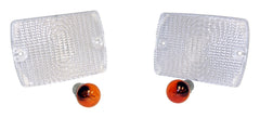 RT Offroad Clear Parking Lamp Set (2) w/ 2 Amber Bulbs for 87-93 Jeep YJ Wrangler