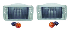 RT Offroad Clear Park & Turn Signal Lamp Set for Jeep TJ Wrangler Clear Lamps, Amber Bulbs
