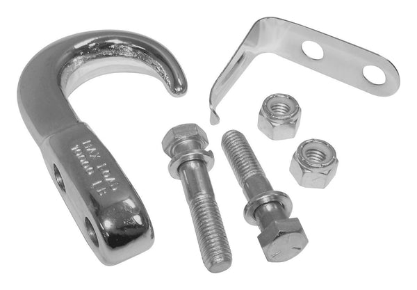RT Offroad Chrome Tow Hook Kit for 1955-86 Jeep CJ-5, CJ-6, CJ-7, CJ-8 Incl. Hardware
