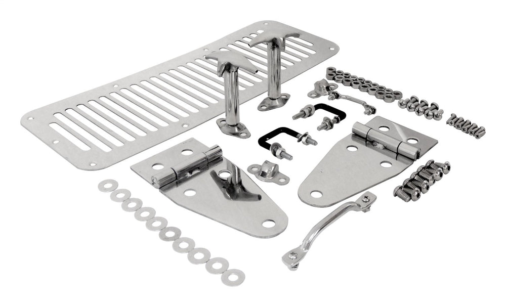 RT Offroad Stainless Hood Set for 78-95 Jeep CJ-5, CJ-7, CJ-8, YJ Wrangler