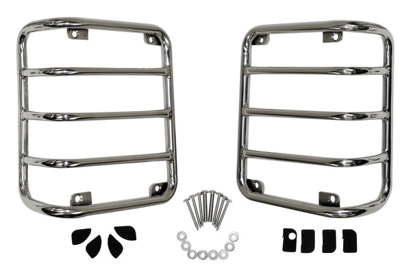 RT Offroad Stainless Steel Tail Light Guard Set for 07-18 Jeep JK Wrangler Incl. Hardware (RT34080)