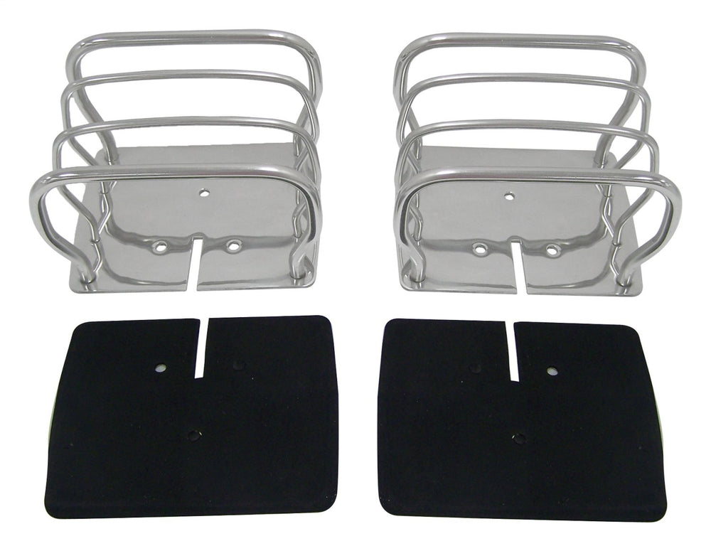 RT Offroad Stainless Steel Euro Tail Lamp Guards for 76-86 CJ-7, CJ-8, YJ, TJ Wrnglrs L,R