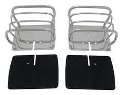RT Offroad Stainless Steel Euro Tail Lamp Guards for 76-86 CJ-7, CJ-8, YJ, TJ Wrnglrs L,R