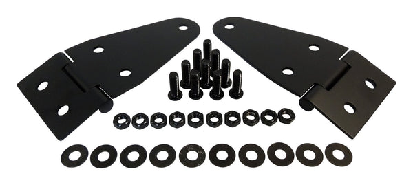 RT Offroad Hood Hinge Set, Left & Right, Matte Black, Powder Coated Stainless Steel — for select Jeep vehicles (RT34095)
