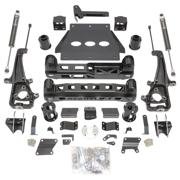 ReadyLift Suspension Lift Kit — 6" Lift — Falcon Shocks, Factory Air Ride, Requires 22" Wheels — 2019-2024 Ram 1500, select trims (44-19623)