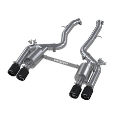 MBRP 3in. Resonator-Back. Dual Rear Quad Outlet. T304. CF. Active